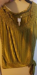 Green metallic blouse